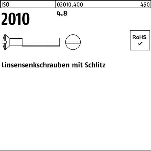 Solange Der Vorrat Reicht Linsensenkschraube ISO 2010 Schlitz M2,5x 8 4.8 2000 Stück
