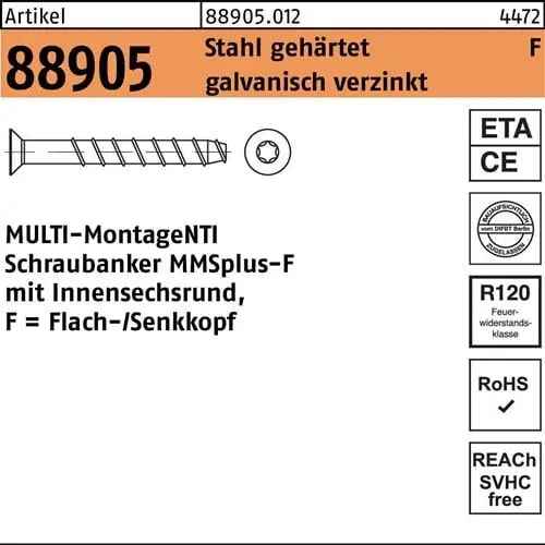 Sale Schraubanker R 88905 MMSplus-F 7,5x70/15/35 T40 Stahl galv.verz. 50St. HECO