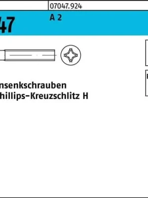 Abverkauf Linsensenkschraube ISO 7047 PH M3x 45-H A 2 500 Stück