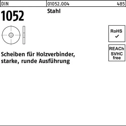 Unterlegscheibe DIN 1052 rund 14x 58x 6 Stahl 50 Stück Aktuell