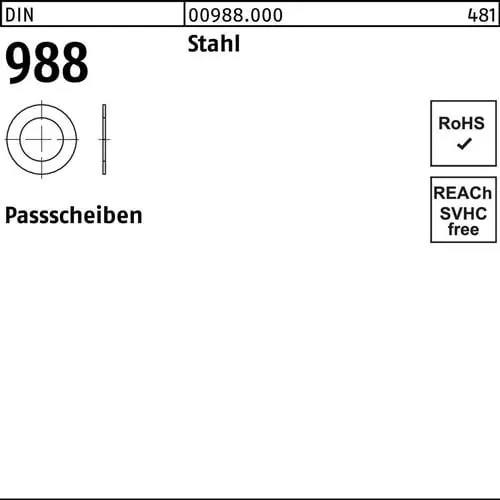 Paßscheibe DIN 988 35x 45x0,2 Stahl 1000 Stück Abverkauf