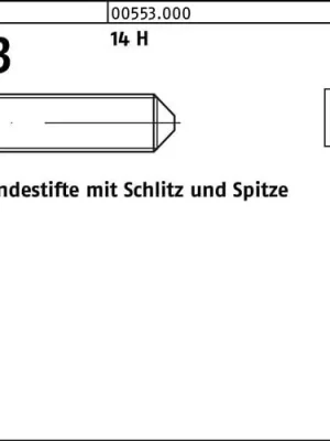 Abverkauf Gewindestift DIN 553 Schlitz/Spitze M6x 8 14 H 1000 Stück