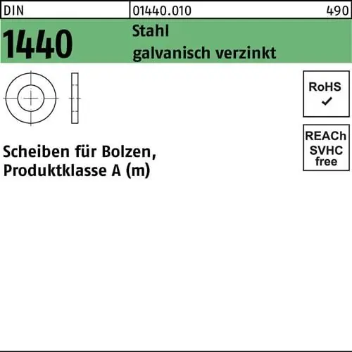 Sonderangebot Scheibe DIN 1440 f.Bolzen 8x 16x 2 Stahl galv.verz. 1000 Stück
