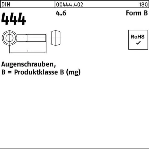 Augenschraube DIN 444 FormB BM 8x 65 4.6 25 Stück Jetzt Bestellen