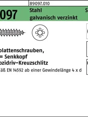 Abverkauf Spanplattenschraube R 89097 SEKO PZ VG 4x45-Z Stahl galv.verz. 500St.