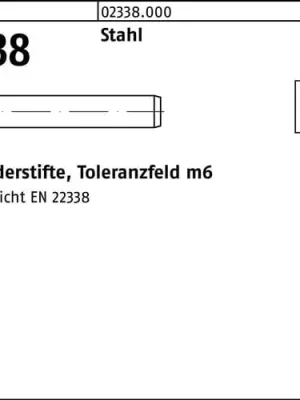 Zylinderstift ISO 2338 8 m6x 70 Stahl 200 Stück Sonderangebot