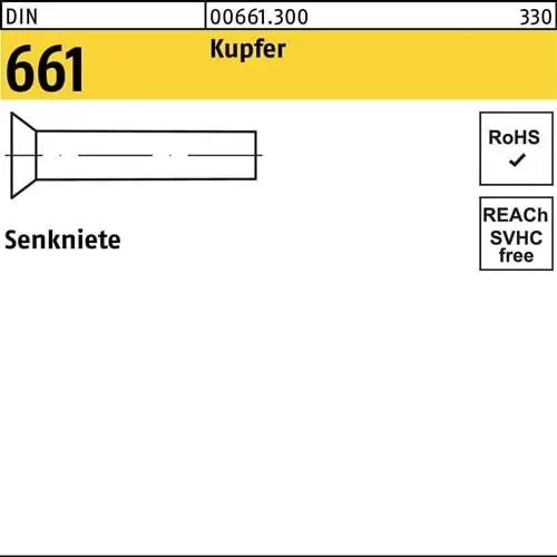 Jetzt Bestellen Senkniete DIN 661 2,5x 8 Kupfer 1000 Stück