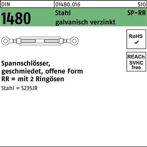 Spannschloss DIN 1480 offen 2Ringösen SP-RR M12 Stahl 3.6 galv.verz. 1St. Must-Have