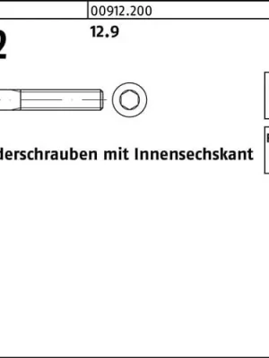 Abverkauf Zylinderschraube DIN 912 Innen-6kt M10x 200 12.9 50 Stück