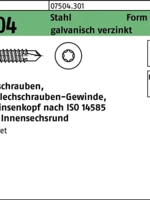 Abverkauf Bohrschraube DIN 7504 ISR N 4,8x16-T25 Stahl galv.verz. 1000St.