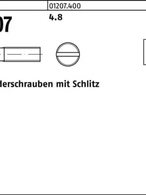 Abverkauf Zylinderschraube ISO 1207 Schlitz M5x 10 4.8 2000 Stück