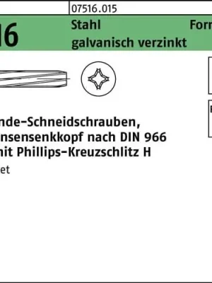 Abverkauf Gewindeschneidschraube DIN 7516 LIKO PH EM 4x8-H Stahl galv.verz. 2000St.