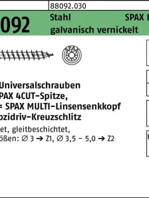 Top-Preis Schraube R 88092 LIKO/PZ 4x20/15-Z Stahl galv. vernickelt 1000St. SPAX