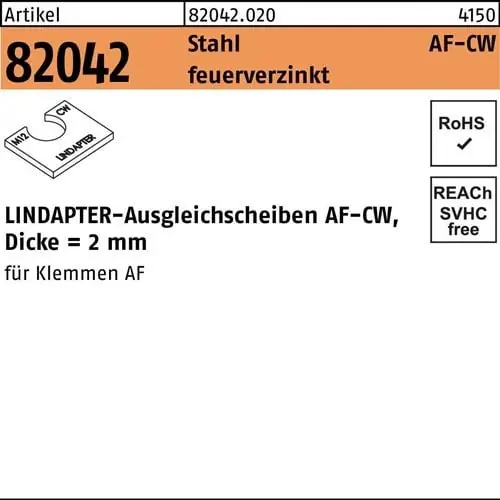 Sichere Zahlung Ausgleichsscheibe R 82042 AF M12 CW Stahl feuerverz. 1 Stück LINDAPTER