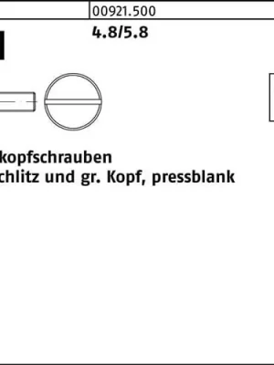 Aktuell Flachkopfschraube DIN 921 Schlitz M5x 16 4.8/5.8 100 Stück