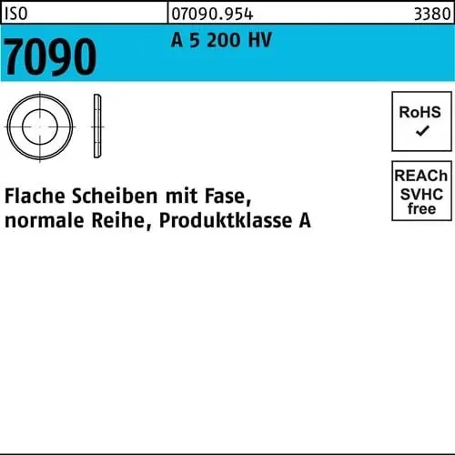 Unterlegscheibe ISO 7090 m.Fase 6 A 5 (1.4571) 200 HV 1000 Stück Billig