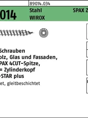 ZYLKOschraube R 89014 T-STAR 6x 80-T30 Stahl WIROX 200 Stück SPAX Garantierte Lieferung