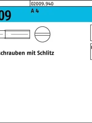 Senkschraube ISO 2009 Schlitz M6x 110 A 4 50 Stück Letzte Chance