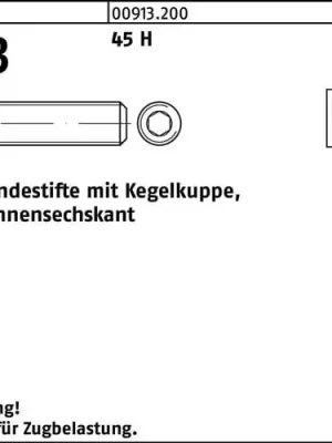 Gewindestift DIN 913 Kegelkuppe/Innen-6kt M6x 20 45 H 500 Stück Bestseller