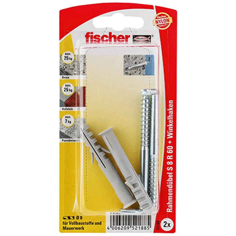 Fischer 2x Rahmendübel S 8 RW - 52188 Sichere Zahlung