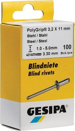 Super-Preis GESIPA Blindniet PolyGrip® Nietschaft d x l 3,2 x 8 mm - 1464887