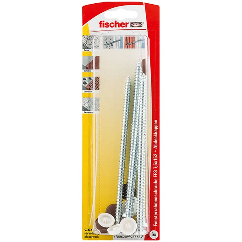 Fischer 6x Fensterrahmenschraube FFS 7,5x152 T30 - 92772 Nur Heute
