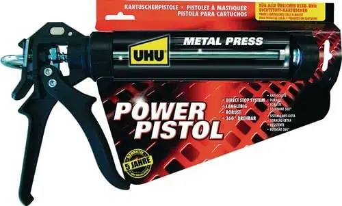 Begrenztes Angebot UHU Kartuschenpresse POWER PISTOL Metall 360 Grad drehbar - 48500