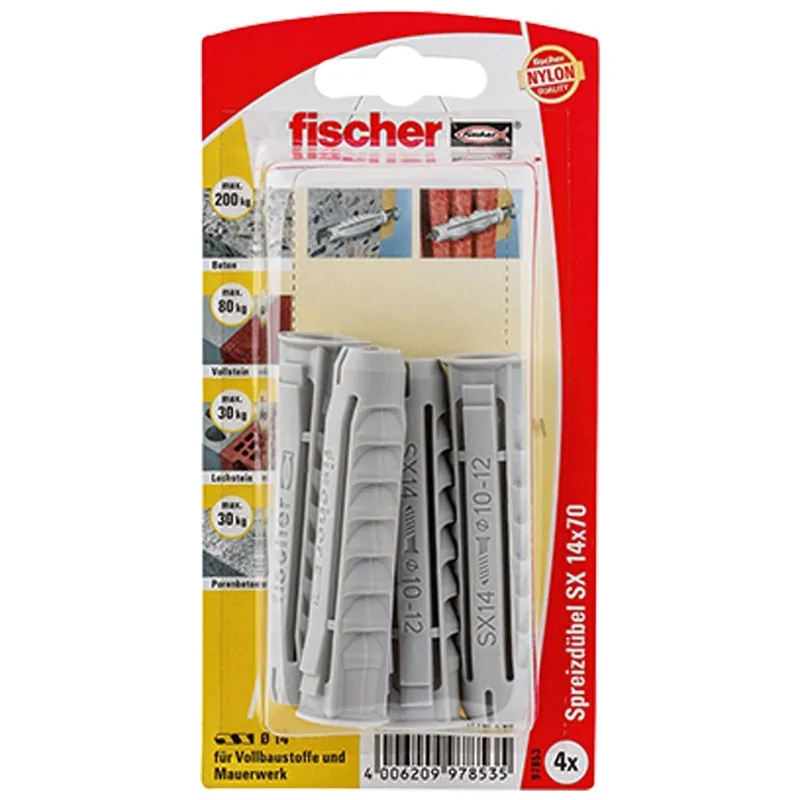 Fischer 6x Dübel SX 14x70 - 97853 Auslauf Günstig