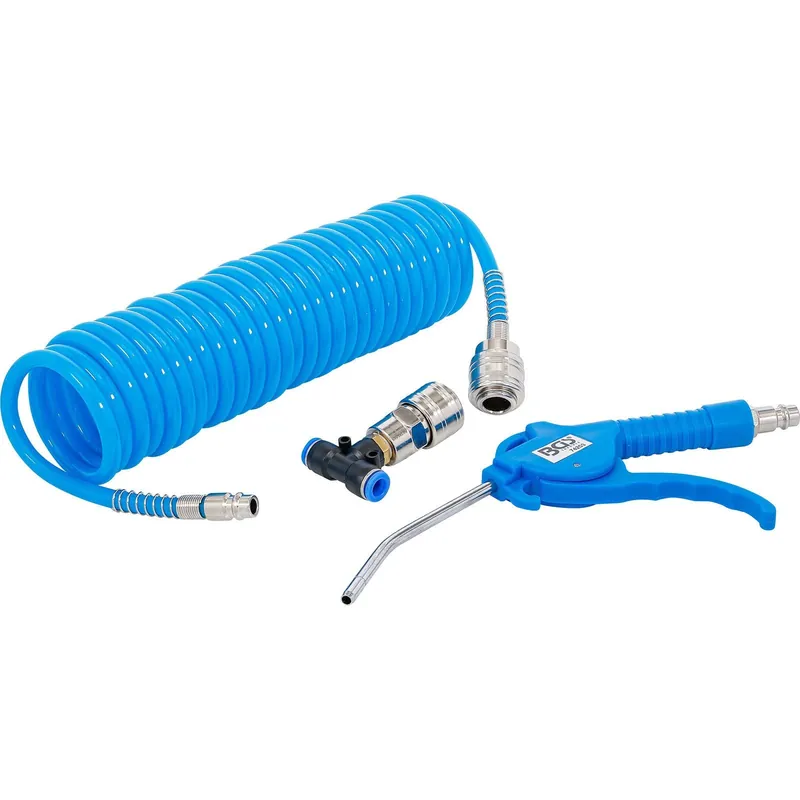 BGS Druckluft-Ausblaspistole mit Druckluft-Spiralschlauch und T-Verbinder - 74253 Sonderaktion