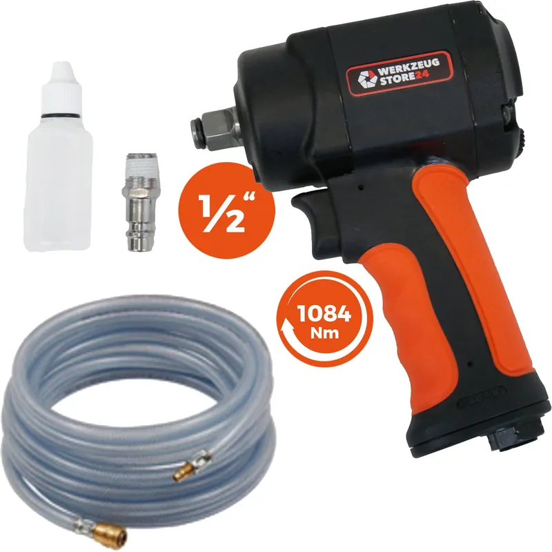 WS24 Druckluft-Schlagschrauber 1/2" mini + PVC-Schlauch Schneller Versand