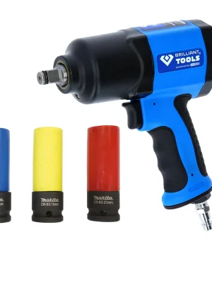 BRILLIANT TOOLS Druckluft-Schlagschrauber 1/2" 1.450 Nm inkl. Steckschlüssel-Set Bestseller