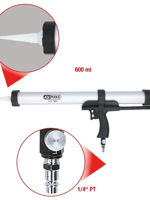 Abverkauf KS TOOLS Druckluft-Kartuschen-Pistole 600 ml  - 515.1985