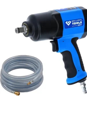 BRILLIANT TOOLS Druckluft-Schlagschrauber 1/2" 1.450 Nm inkl. PVC-Gewebeschlauch Finale Aktion