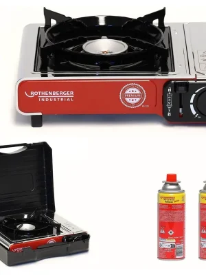 Schneller Versand ROTHENBERGER Industrial Campingkocher 2,2 kW Premium RS 220 inkl. 2x RoButan 220 gr. - 1500004232