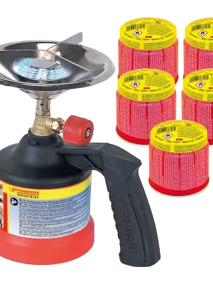 ROTHENBERGER Industrial Scout Campingkocher inkl. 5x C200 Kartusche 330 ml mit ILL System - 1500004213 Sale