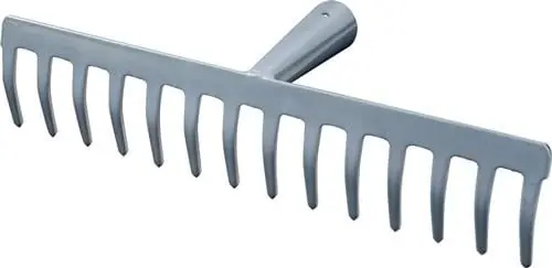 Zertifiziert Straßenrechen Arbeitsbreite 345 mm Zinkenlänge 55 mm 14 Zinken mit konischer Dülle ohne Stiel - R104-14T