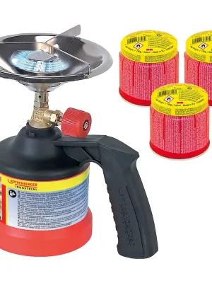 ROTHENBERGER Industrial Scout Campingkocher inkl. 3x C200 Kartusche 330 ml mit ILL System - 1500004212 Letzte Chance