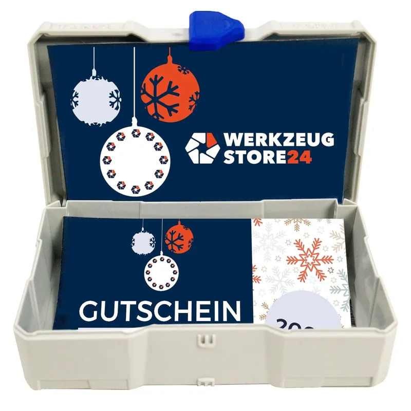 Geschenkgutschein XMAS Wert 50 € (Motiv Kugeln) - im Miniatur Systainer Direkt Vom Hersteller