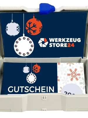 Neue Ware Geschenkgutschein XMAS Wert 200 € (Motiv Kugeln) - im Miniatur Systainer