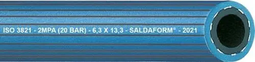 Kostenloser Versand Sauerstoffschl.SALDAFORM®/BLAU ID6,3mm Wandst.5,0mm gerieft AD16,3mm L.50m