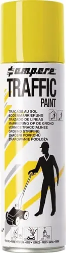 Zertifiziert AMPERE Bodenmarkierspray TRAFFIC PAINT 500 ml gelb - 630102001