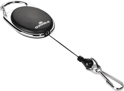 Durable Ausweishalter mit Federhaken schwarz - 832701 Kostenfreie Lieferung