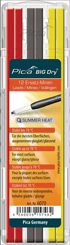 PICA Minenset BIG-Dry 4x gelb/4x rot/4x graphit b.70Grad stabil 12 Minen/Set - 6070 Top-Seller