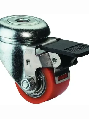 BS Rollen Lenkrolle mit Feststeller und Gewindestift Polyurethan Rad-Ø 35 mm 100 kg - A621.C10.035 Ausverkauf