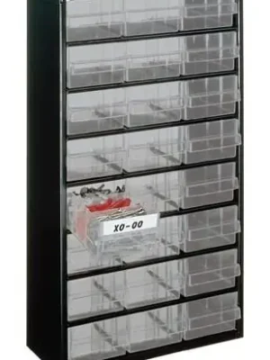 raaco Kleinteilemagazin B 306 x T 150 x H 552 mm Stahlblech mit Gummifüßen - 137409 Günstig