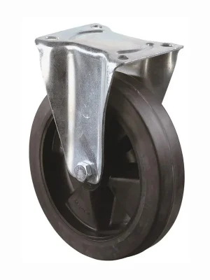 BS Rollen Bockrolle Elastik-Vollgummi schwarz Rollenlager Rad-Ø 100 mm 140 kg - L410.B60.100 Kostenloser Rückversand