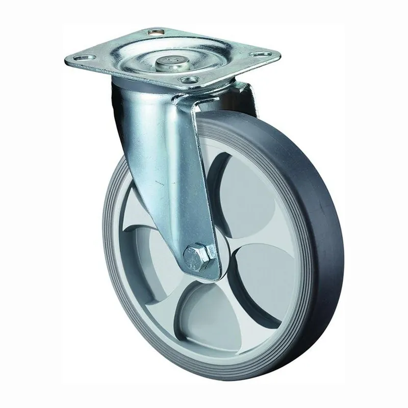 BS Rollen Lenkrolle mit Anschraubplatte thermoplastisches Gummi Rollenlager 80 mm 100 kg - L400.B44.081 Sichere Zahlung