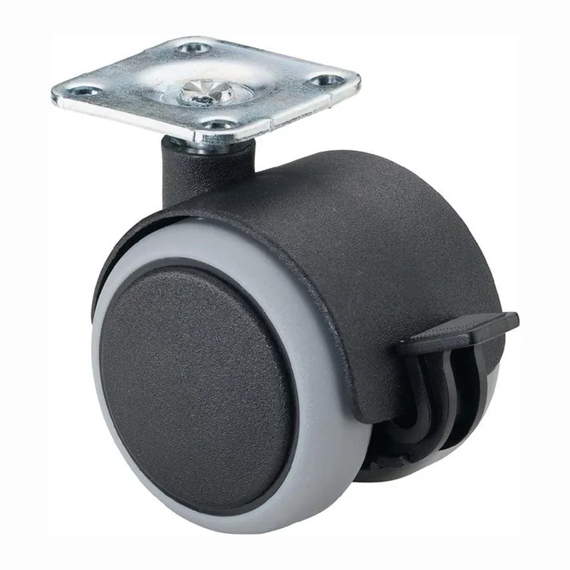 Knallerangebot BS Rollen Kunststoffdoppelrolle mit Feststeller Kunststoff grau Anschraubplatte 30 kg - F86.040.PL