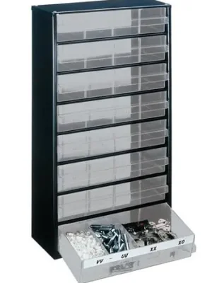 Neuheit raaco Kleinteilemagazin B 306 x T 150 x H 552 mm Stahlblech mit Gummifüßen - 137416