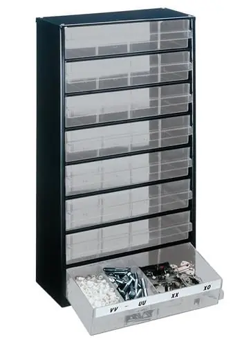 Neuheit raaco Kleinteilemagazin B 306 x T 150 x H 552 mm Stahlblech mit Gummifüßen - 137416